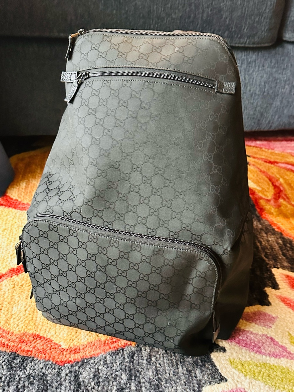 Gucci Black GG Monogram Sling Backpack